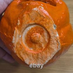 All-Original Antique Vintage Halloween Paper Mache Pulp Jack o' Lantern, 30s-40s