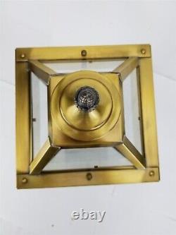 American Lantern Post Light Fixture Antique Brass Base Vintage Pinecone top