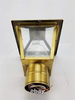 American Lantern Post Light Fixture Antique Brass Base Vintage Pinecone top