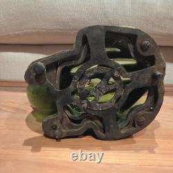 AntiqueFrog Garden Lantern Cast Iron Glass