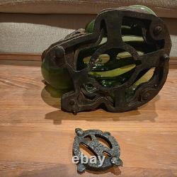 AntiqueFrog Garden Lantern Cast Iron Glass
