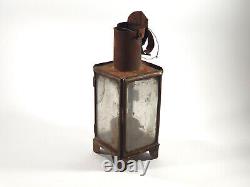 = Antique 1800's Whale Oil Farm Lantern Lamp Tin & Glass Primitive