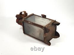 = Antique 1800's Whale Oil Farm Lantern Lamp Tin & Glass Primitive