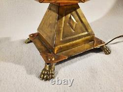 Antique 1889 1890 Bradley & Hubbard B&H Brass Electrified Oil Lamp Copper Brass