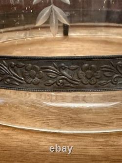 Antique 18th-19th Century Hand Blown, Etched Glass Bell Jar Lantern (Bell Jar)