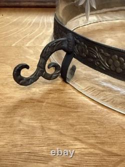 Antique 18th-19th Century Hand Blown, Etched Glass Bell Jar Lantern (Bell Jar)