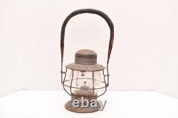 Antique 1906 TL Moore Elgin Raiload Santa Fe Lantern Wooden Handle AT & SF RR