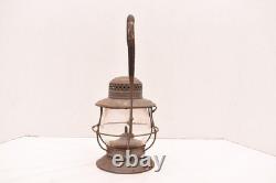 Antique 1906 TL Moore Elgin Raiload Santa Fe Lantern Wooden Handle AT & SF RR