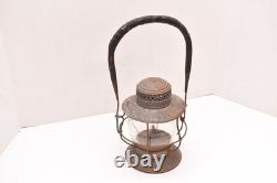 Antique 1906 TL Moore Elgin Raiload Santa Fe Lantern Wooden Handle AT & SF RR