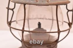 Antique 1906 TL Moore Elgin Raiload Santa Fe Lantern Wooden Handle AT & SF RR