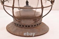 Antique 1906 TL Moore Elgin Raiload Santa Fe Lantern Wooden Handle AT & SF RR