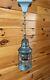 Antique 1910s 20s Nautical Lantern Hanging Ceiling Light Lantern Brass Tin Vtg