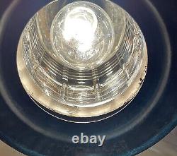 Antique 1910s 20s Nautical Lantern Hanging Ceiling Light Lantern Brass Tin Vtg