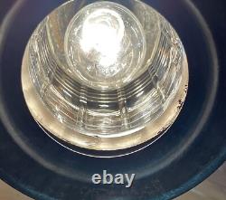 Antique 1910s 20s Nautical Lantern Hanging Ceiling Light Lantern Brass Tin Vtg