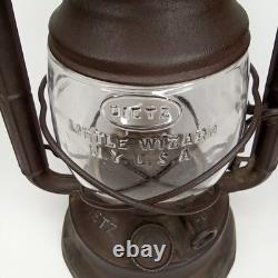 Antique 1910s Dietz Little Wizard Kerosene Hurricane Lantern Made In USA Signed