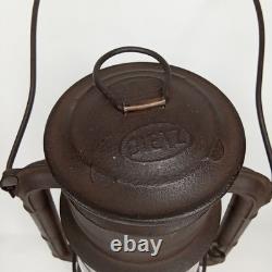 Antique 1910s Dietz Little Wizard Kerosene Hurricane Lantern Made In USA Signed