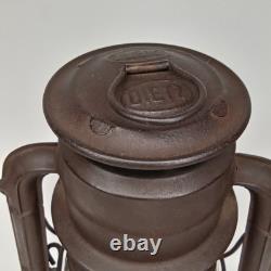 Antique 1910s Dietz Little Wizard Kerosene Hurricane Lantern Made In USA Signed