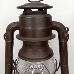 Antique 1910s Dietz Little Wizard Kerosene Hurricane Lantern Made In USA Signed