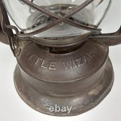 Antique 1910s Dietz Little Wizard Kerosene Hurricane Lantern Made In USA Signed