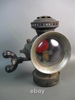 Antique 1914 Dietz Eureka Automobile Carriage Kerosene Oil Lamp Red Lens Lantern