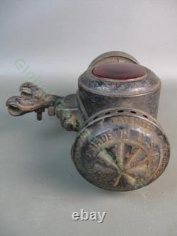 Antique 1914 Dietz Eureka Automobile Carriage Kerosene Oil Lamp Red Lens Lantern