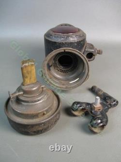 Antique 1914 Dietz Eureka Automobile Carriage Kerosene Oil Lamp Red Lens Lantern