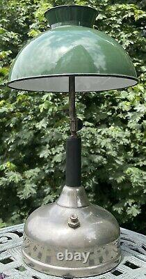 Antique 1919 Coleman Table Lamp Lantern Quick Lite with Enameled Shade