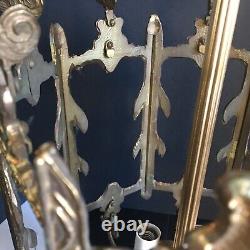 Antique 1920's Ornate Brass French Hanging Lantern Light No Glass 26