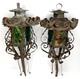 Antique 1920s Spanish Revival Gothic Wrought Iron Lantern Set Of 2 New Arrival