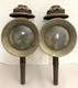Antique 19th C. Carriage Lanterns Tin with Brass Trim