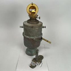 Antique 19th Century P & A Hanging Brass Oil Lamp Lantern Nautical Marine Ship