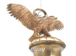 Antique 26´´ Lamp Lantern Chandelier Figural Eagle Lions French Bronze Restored