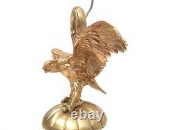 Antique 26´´ Lamp Lantern Chandelier Figural Eagle Lions French Bronze Restored