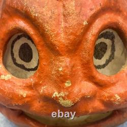 Antique 6 Paper Mache Halloween Jack O Lantern Candy Container German VTG