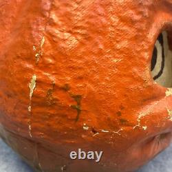 Antique 6 Paper Mache Halloween Jack O Lantern Candy Container German VTG