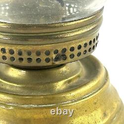 Antique 7' brass skaters lantern lamp light kerosene clear globe