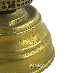 Antique 7' brass skaters lantern lamp light kerosene clear globe