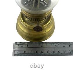 Antique 7' brass skaters lantern lamp light kerosene clear globe