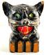 Antique 8 Black Cat Fence Paper Mache Pulp Halloween Screaming Lantern