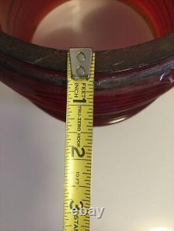 Antique 8corning Convoy Red Glass Fresnel Or Globe For A Nautical Boat Lantern