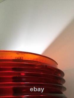 Antique 8corning Convoy Red Glass Fresnel Or Globe For A Nautical Boat Lantern