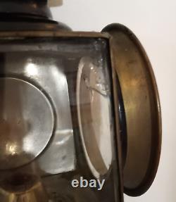 Antique American Coach Lanterns -Beveled Glass-Brass/Nickle c. 1840