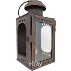 Antique American Sheet-Iron and Glass Portable Candle Lantern c. 1840