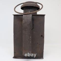 Antique American Sheet-Iron and Glass Portable Candle Lantern c. 1840
