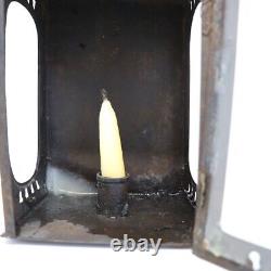 Antique American Sheet-Iron and Glass Portable Candle Lantern c. 1840
