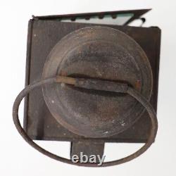 Antique American Sheet-Iron and Glass Portable Candle Lantern c. 1840
