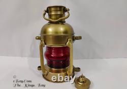 Antique Anchor Oil Lamp Set of 2 Vintage Marine Lantern, Nautical Ship Oil