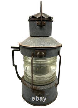 Antique Anchor Original Maritime Ship Light Lantern Lamp Nautical Decor