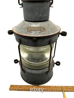 Antique Anchor Original Maritime Ship Light Lantern Lamp Nautical Decor