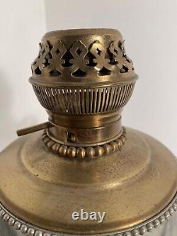 Antique Art Nouveau Brass Nickel Oil Lamp Edward Miller For Repair Or Restore